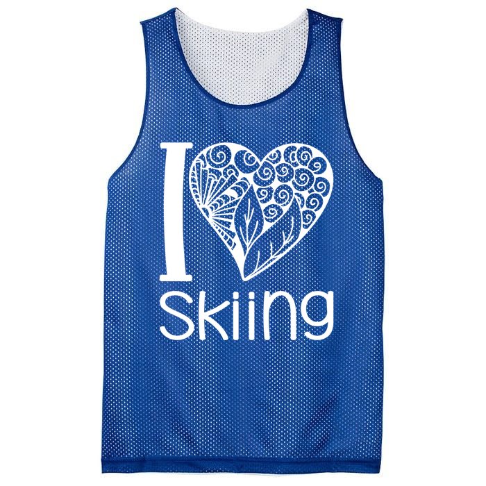 I Love Skiing For Ski Lovers Gift Mesh Reversible Basketball Jersey Tank