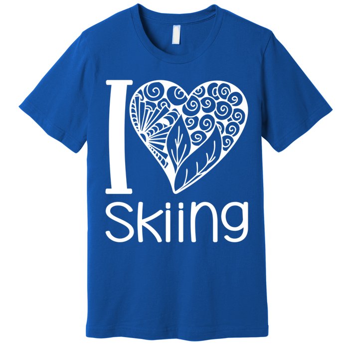 I Love Skiing For Ski Lovers Gift Premium T-Shirt