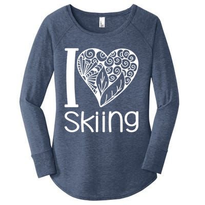 I Love Skiing For Ski Lovers Gift Women's Perfect Tri Tunic Long Sleeve Shirt