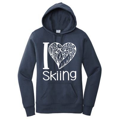 I Love Skiing For Ski Lovers Gift Women's Pullover Hoodie