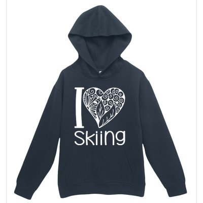 I Love Skiing For Ski Lovers Gift Urban Pullover Hoodie