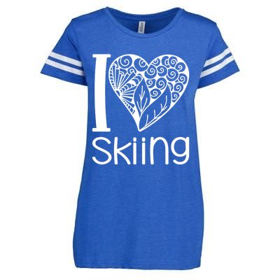 I Love Skiing For Ski Lovers Gift Enza Ladies Jersey Football T-Shirt