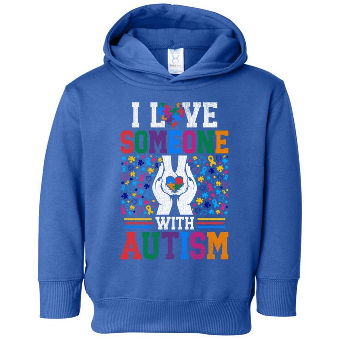 I Love Someone With Autism Autistic Support Gift Toddler Hoodie