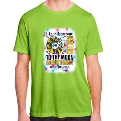 I Love Someone With Autism Moon And Back Support Autism Gift Adult ChromaSoft Performance T-Shirt