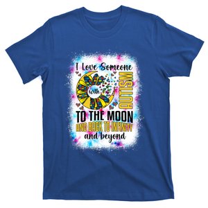 I Love Someone With Autism Moon And Back Support Autism Gift T-Shirt