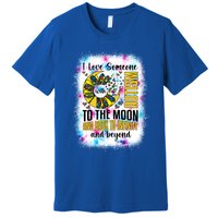 I Love Someone With Autism Moon And Back Support Autism Gift Premium T-Shirt