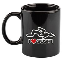 I Love Sushi Dirty 11oz C Handle Ceramic Mug