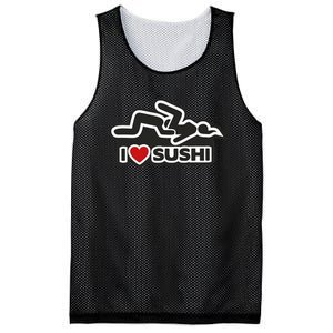 I Love Sushi Dirty Mesh Reversible Basketball Jersey Tank