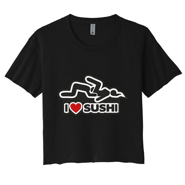 I Love Sushi Dirty Crop Top