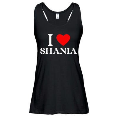 I Love Shania Heart First Name Shania Ladies Essential Flowy Tank