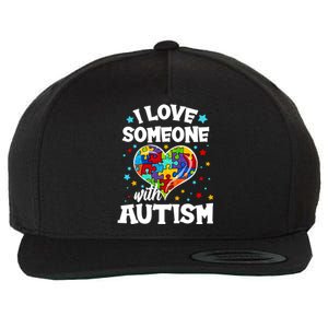 I Love Someone With Autism Gift Wool Snapback Cap