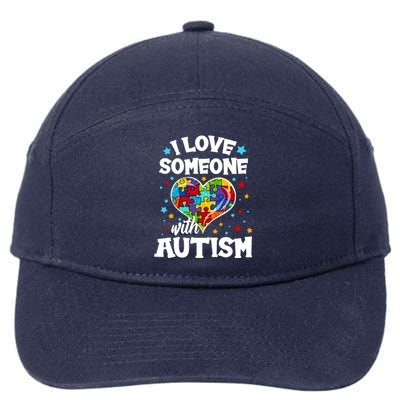 I Love Someone With Autism Gift 7-Panel Snapback Hat