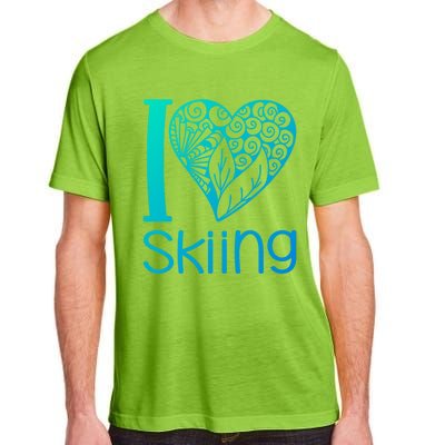 I Love Skiing For Ski Lovers Gift Adult ChromaSoft Performance T-Shirt