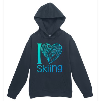 I Love Skiing For Ski Lovers Gift Urban Pullover Hoodie