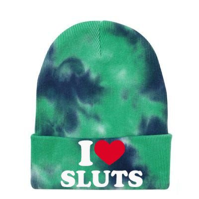 I Love Sluts I Heart Sluts Baby Tie Dye 12in Knit Beanie