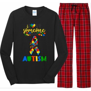 I Love Someone With Autism Puzzle Ribbon Butterfly Awareness Cool Gift Long Sleeve Pajama Set