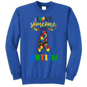 I Love Someone With Autism Puzzle Ribbon Butterfly Awareness Cool Gift Sweatshirt