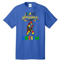 I Love Someone With Autism Puzzle Ribbon Butterfly Awareness Cool Gift Tall T-Shirt