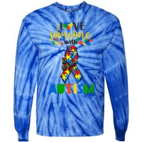 I Love Someone With Autism Puzzle Ribbon Butterfly Awareness Cool Gift Tie-Dye Long Sleeve Shirt