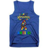 I Love Someone With Autism Puzzle Ribbon Butterfly Awareness Cool Gift Tank Top