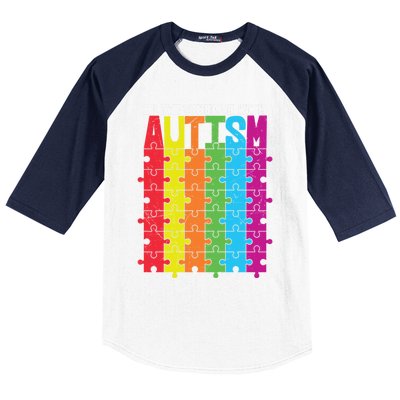 I Love Someone With Autism Puzzle Pieces Autism Awareness Cool Gift Baseball Sleeve Shirt