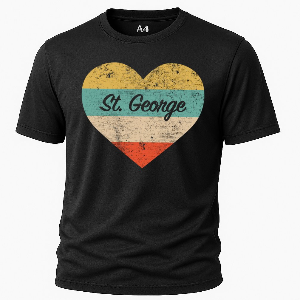 I Love St George Utah Vintage Distressed Retro Great Gift Cooling Performance Crew T-Shirt