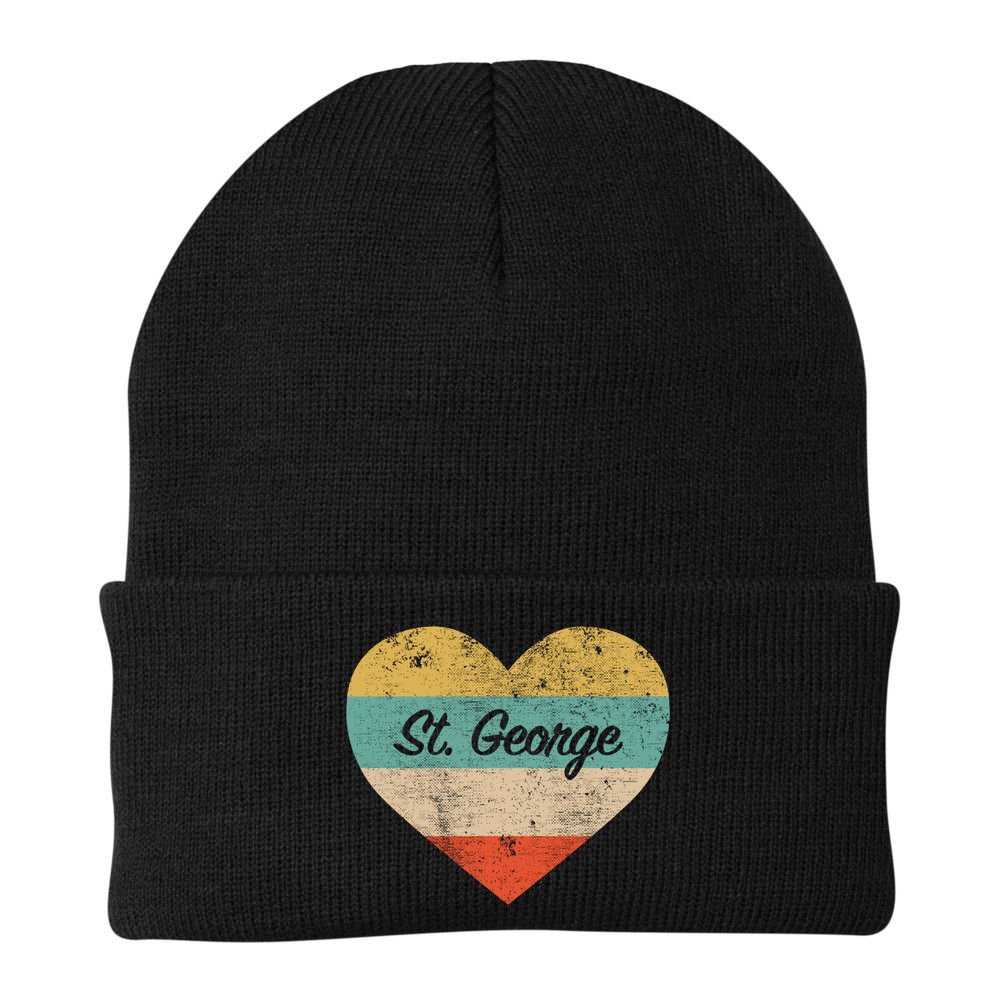 I Love St George Utah Vintage Distressed Retro Great Gift Beanie