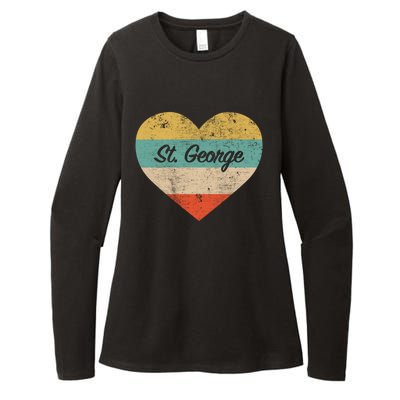 I Love St George Utah Vintage Distressed Retro Great Gift Womens CVC Long Sleeve Shirt