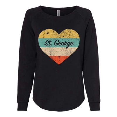 I Love St George Utah Vintage Distressed Retro Great Gift Womens California Wash Sweatshirt