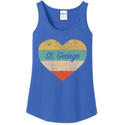 I Love St George Utah Vintage Distressed Retro Great Gift Ladies Essential Tank