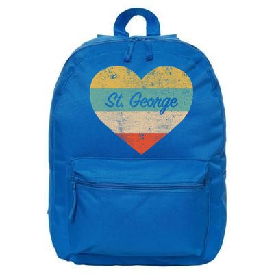 I Love St George Utah Vintage Distressed Retro Great Gift 16 in Basic Backpack