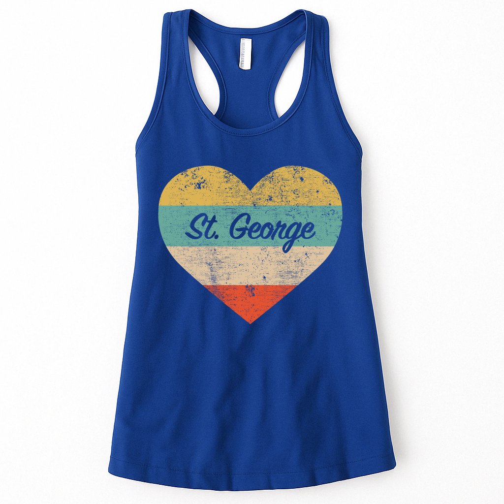 I Love St George Utah Vintage Distressed Retro Great Gift Womens Tank Top