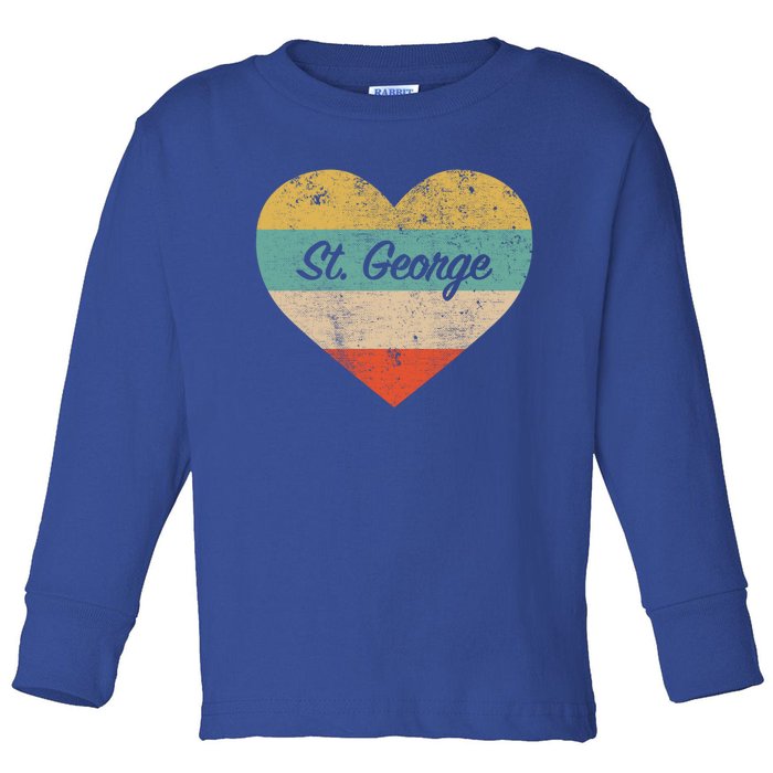 I Love St George Utah Vintage Distressed Retro Great Gift Toddler Long Sleeve Shirt