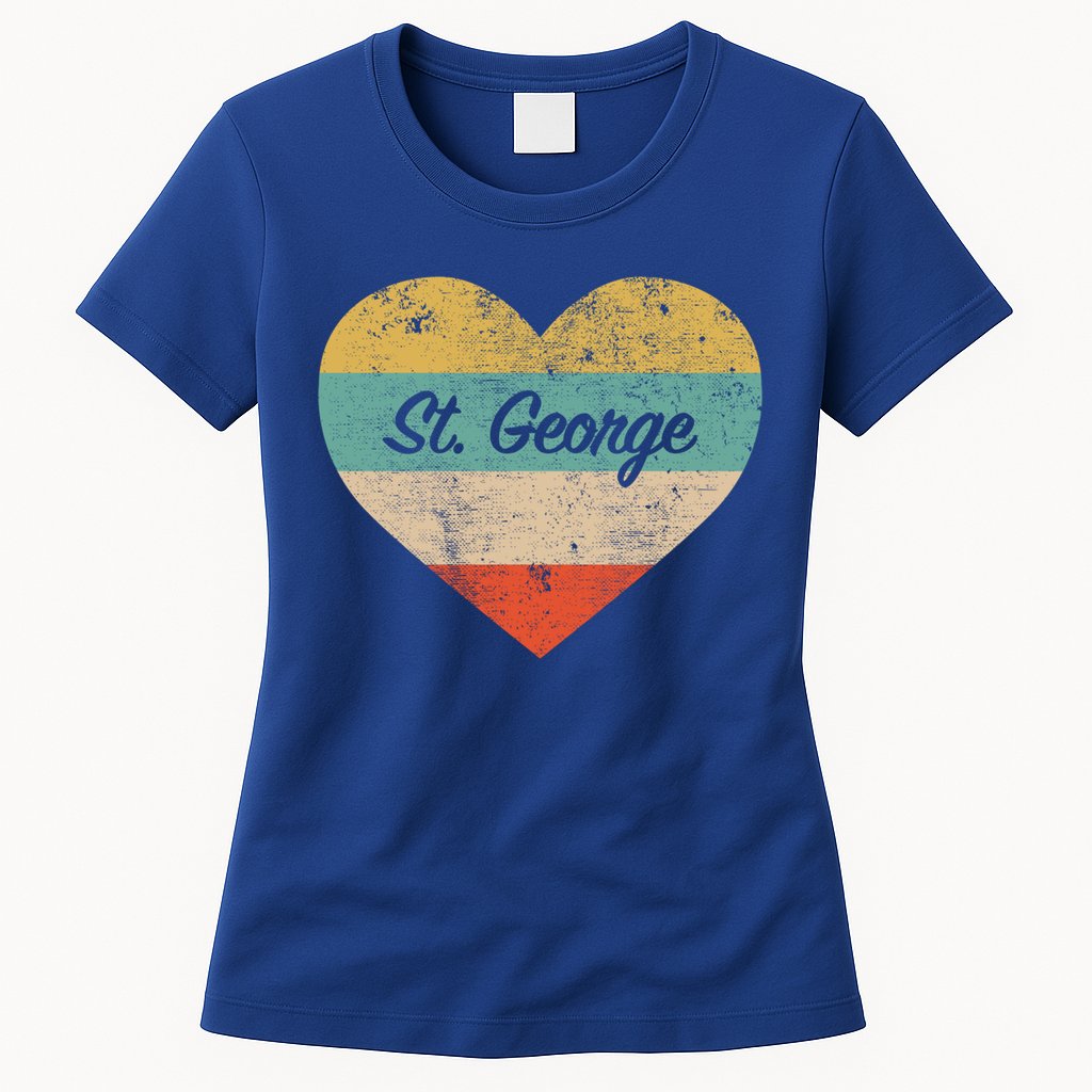 I Love St George Utah Vintage Distressed Retro Great Gift Womens T-Shirt