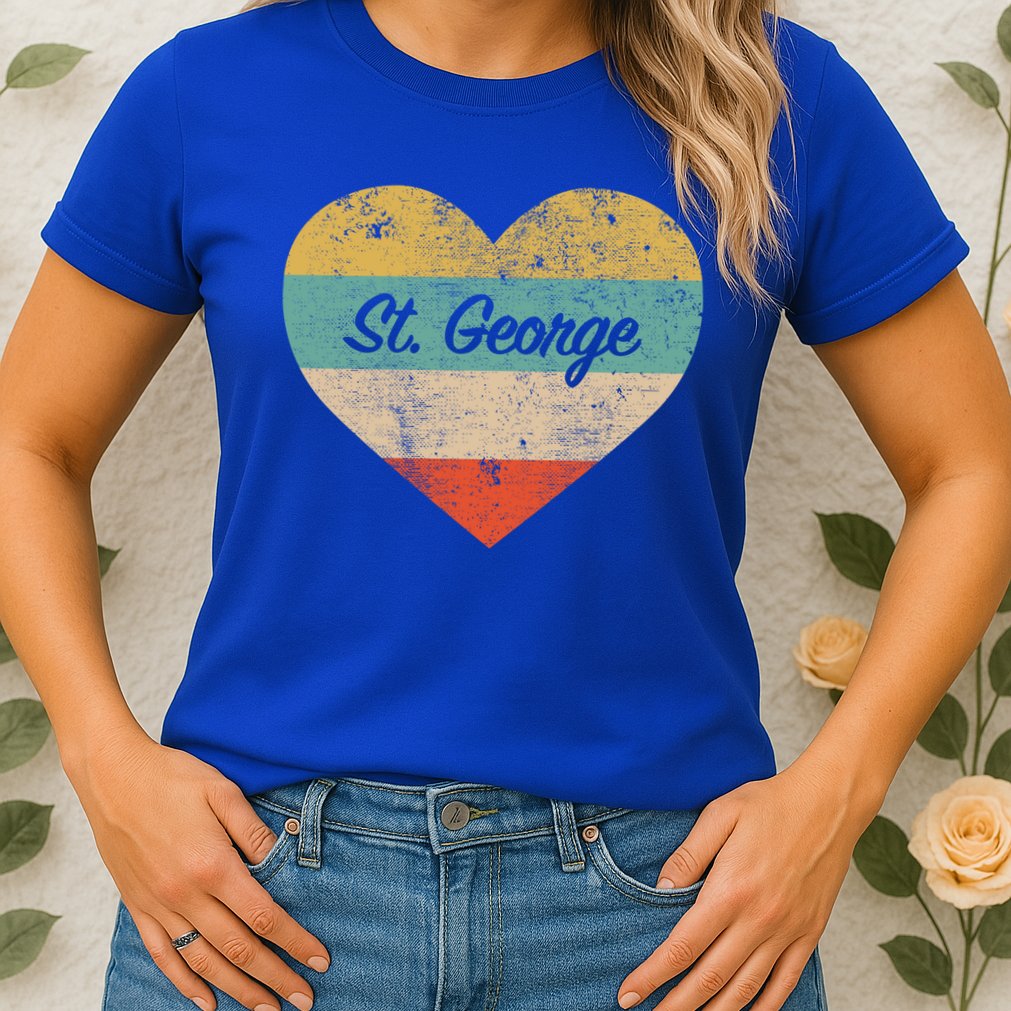 I Love St George Utah Vintage Distressed Retro Great Gift Womens T-Shirt
