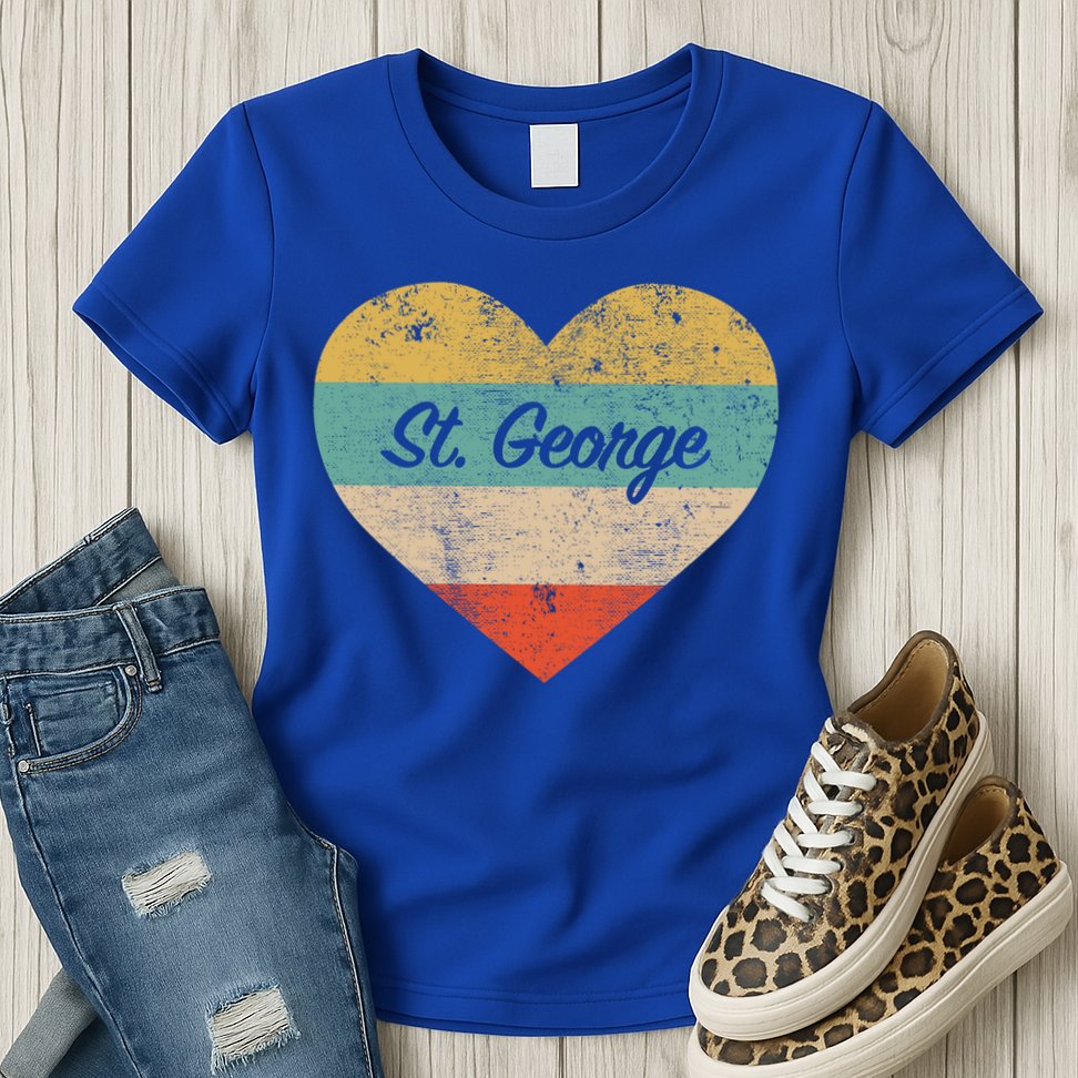 I Love St George Utah Vintage Distressed Retro Great Gift Womens T-Shirt