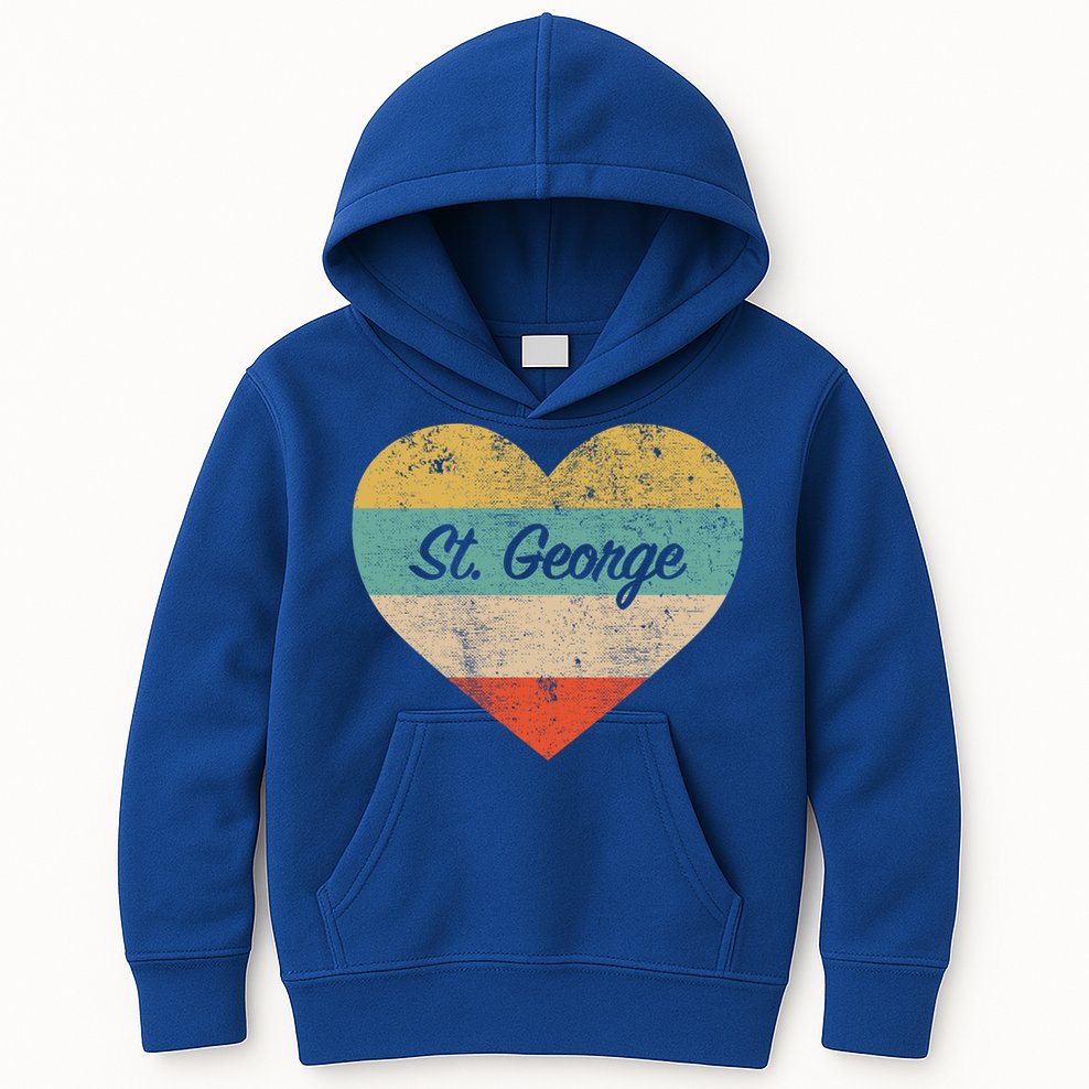 I Love St George Utah Vintage Distressed Retro Great Gift Kids Hoodie