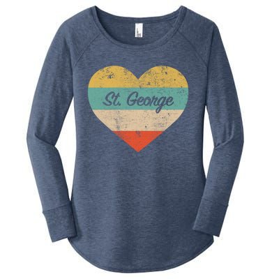 I Love St George Utah Vintage Distressed Retro Great Gift Women's Perfect Tri Tunic Long Sleeve Shirt