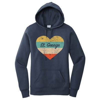 I Love St George Utah Vintage Distressed Retro Great Gift Women's Pullover Hoodie