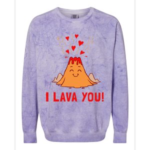 Ich Lava Sie Funny Volcano Valentines Liebe Colorblast Crewneck Sweatshirt