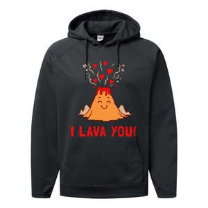 Ich Lava Sie Funny Volcano Valentines Liebe Performance Fleece Hoodie