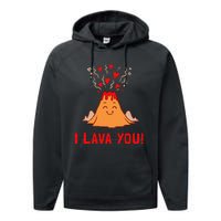 Ich Lava Sie Funny Volcano Valentines Liebe Performance Fleece Hoodie