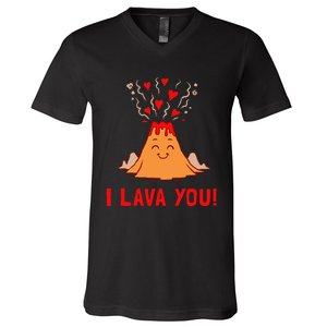 Ich Lava Sie Funny Volcano Valentines Liebe V-Neck T-Shirt