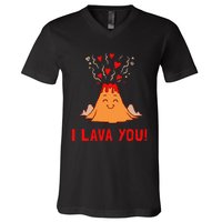 Ich Lava Sie Funny Volcano Valentines Liebe V-Neck T-Shirt