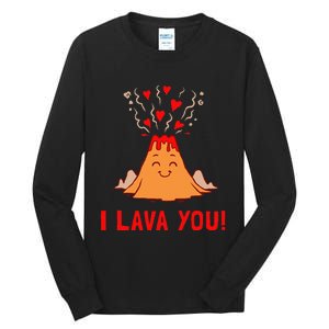 Ich Lava Sie Funny Volcano Valentines Liebe Tall Long Sleeve T-Shirt