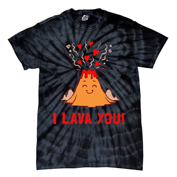 Ich Lava Sie Funny Volcano Valentines Liebe Tie-Dye T-Shirt