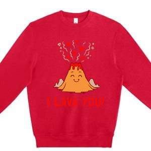 Ich Lava Sie Funny Volcano Valentines Liebe Premium Crewneck Sweatshirt