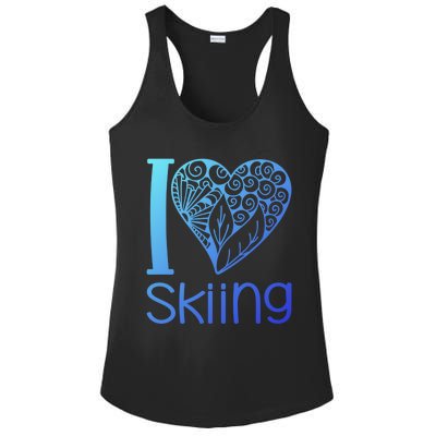 I Love Skiing For Ski Lovers Gift Ladies PosiCharge Competitor Racerback Tank