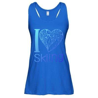 I Love Skiing For Ski Lovers Gift Ladies Essential Flowy Tank