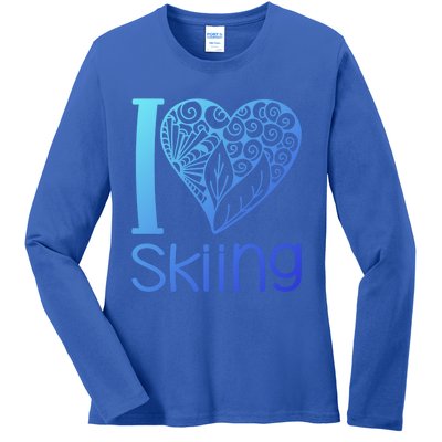 I Love Skiing For Ski Lovers Gift Ladies Long Sleeve Shirt